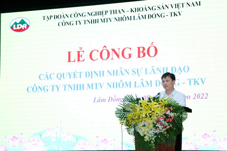 Đồng chí Nguyễn Văn Phòng - Tân Giám đốc Công ty phát biểu nhận nhiệm vụ